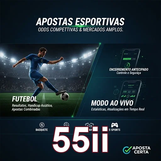 Apostas esportivas em futebol no site 55ii, mostrando gráficos e informações de odds.